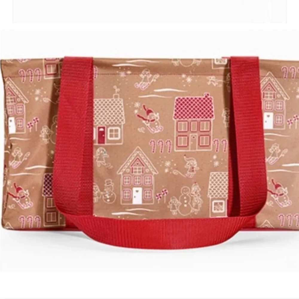 NWOT thirty-one Medium utility tote IN gingerbread print. Personalized. NLA RARE - Picture 8 of 8